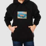 Bluza z kapturem Jezioro Łódka C00088 - obrazek 2