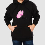 Bluza z kapturem Różowy Motyl C00097 - obrazek 2