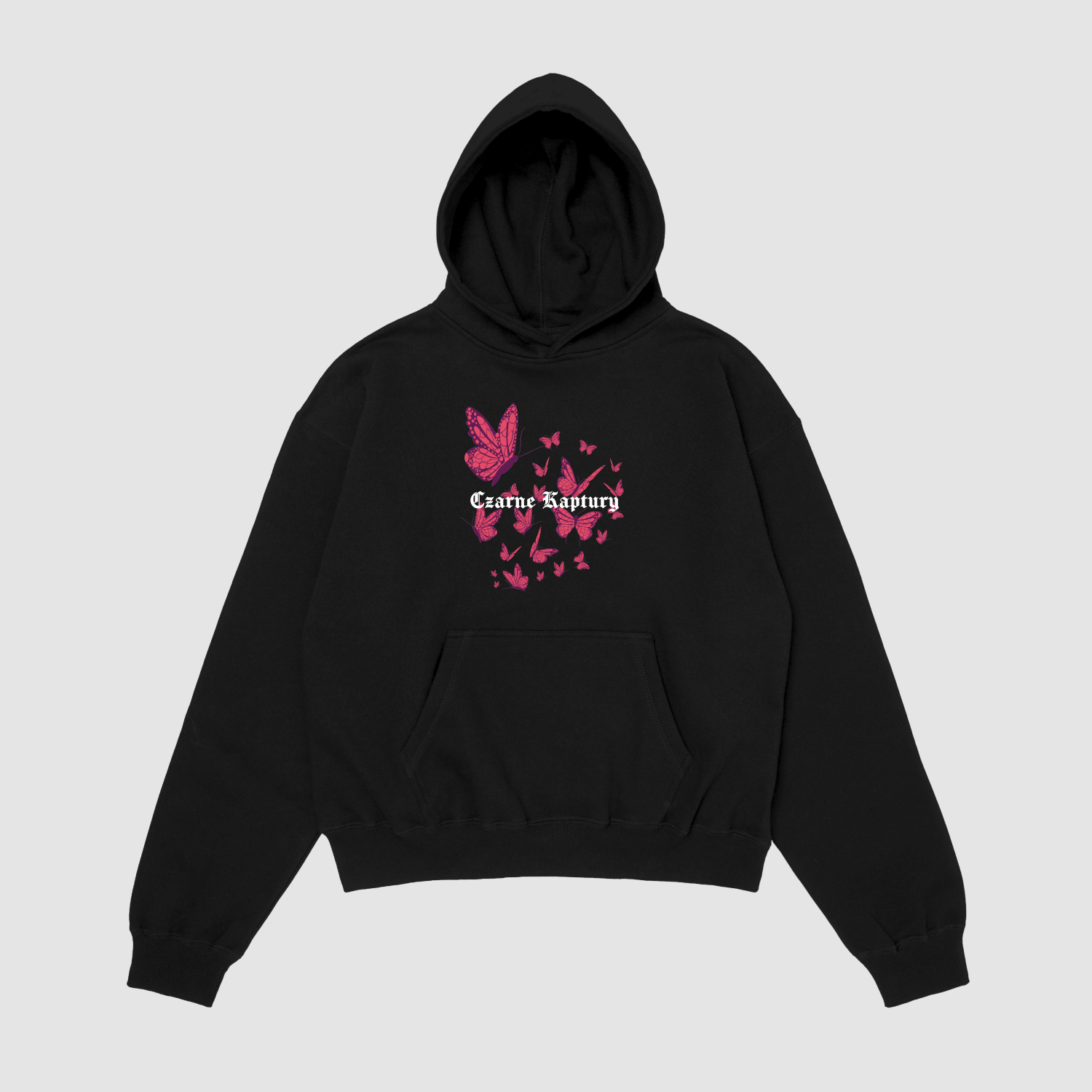 hoodie Bluza z kapturem Różowe Motyle C00168 - obrazek 1