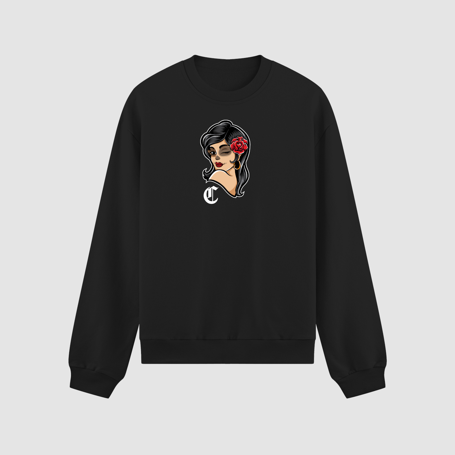 crewneck Bluza bez kaptura Kobieta Róża C00478 - obrazek 1