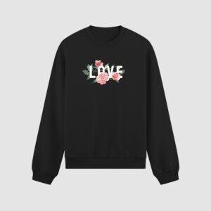 Bluza bez kaptura Love Kwiaty C00692