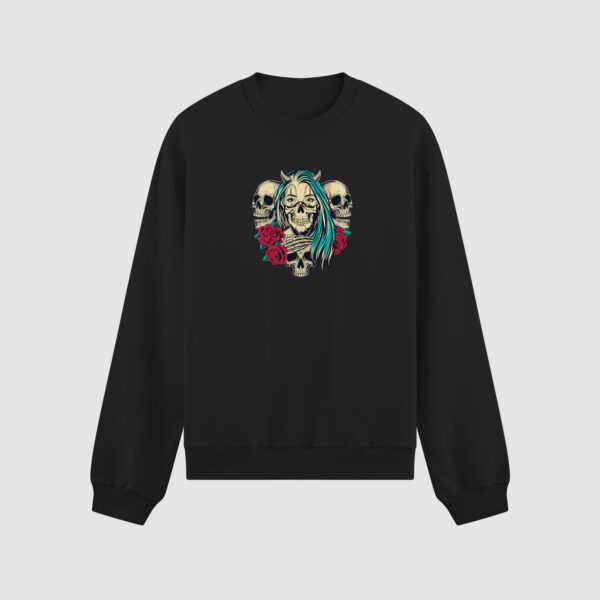 Bluza bez kaptura Czaszki Róże C00323