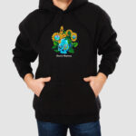 Bluza z kapturem Czaszka Słoneczniki C00634 - obrazek 2