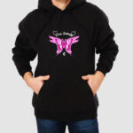 Bluza z kapturem Różowy Motyl C00639 - obrazek 2