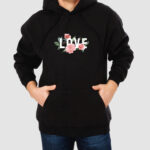 Bluza z kapturem Love Kwiaty C00692 - obrazek 2