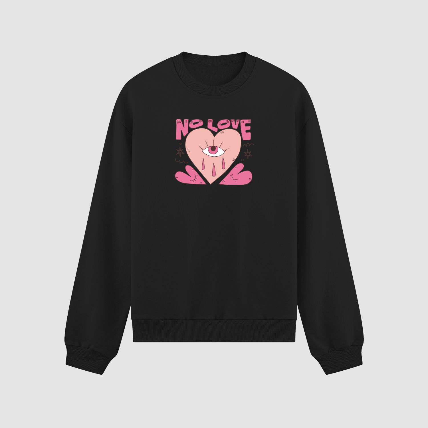 crewneck Bluza bez kaptura No Love Serce C00828 - obrazek 1