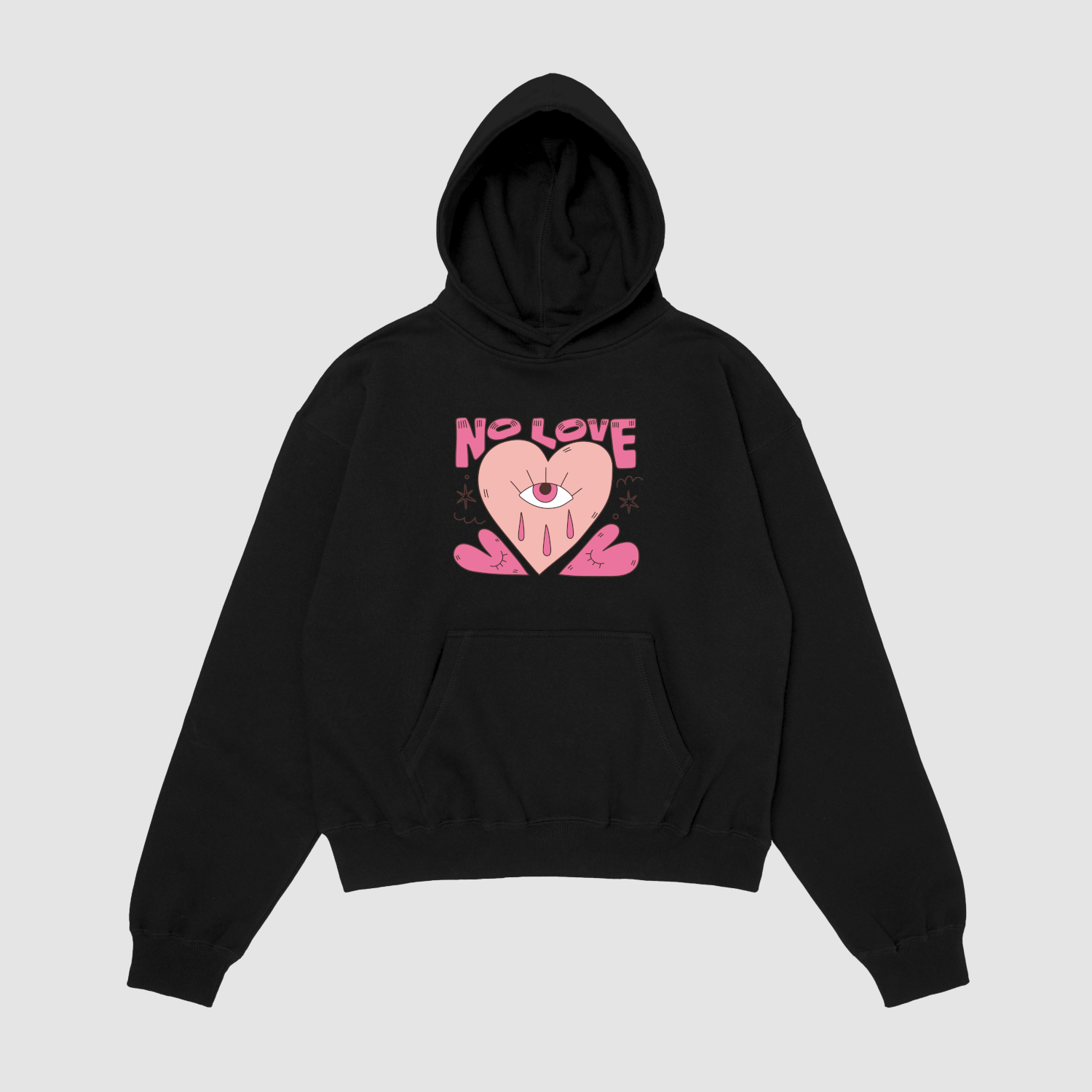 hoodie Bluza z kapturem No Love Serce C00828 - obrazek 1