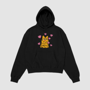 Bluza z kapturem Kot Tygrys Serduszka C00850